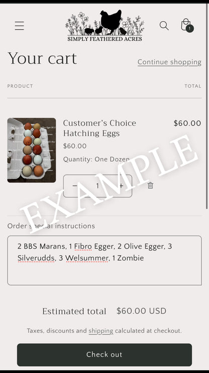 Customer’s Choice Hatching Eggs